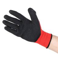 GLOVES-MS - RĘKAWICE REKLAMOWE CZERWONE POWLEKANE GUMĄ Z LOGIEM para 2 szt 9"