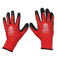 GLOVES-MS - RĘKAWICE REKLAMOWE CZERWONE POWLEKANE GUMĄ Z LOGIEM para 2 szt 9"