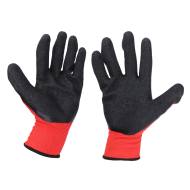 GLOVES-MS - RĘKAWICE REKLAMOWE CZERWONE POWLEKANE GUMĄ Z LOGIEM para 2 szt 9"