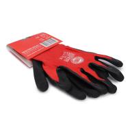GLOVES-MS - RĘKAWICE REKLAMOWE CZERWONE POWLEKANE GUMĄ Z LOGIEM para 2 szt 9"