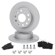 201052770 - ZESTAW TARCZ POKRYTYCH I KLOCKÓW HAMULCOWYCH TYŁ AUDI,SEAT, SKODA, VW